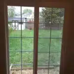 View from the window of the house to the garden