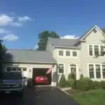 White house with garage