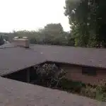 View from the roof to the garden
