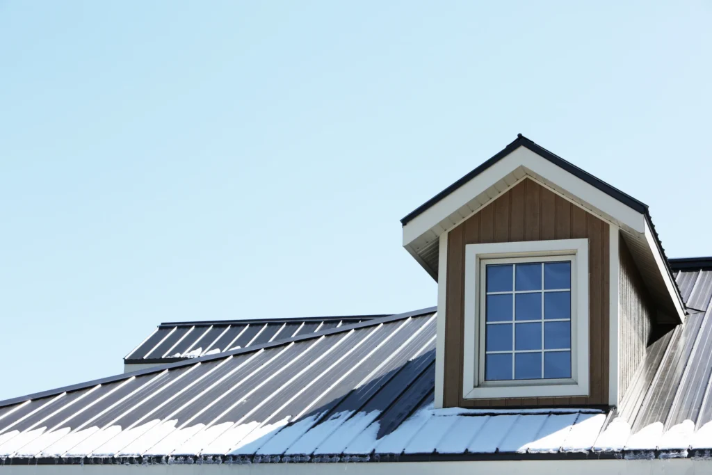 Maryland metal roofing with snow