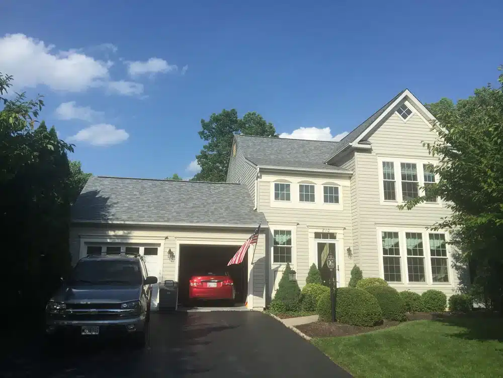 White house with garage